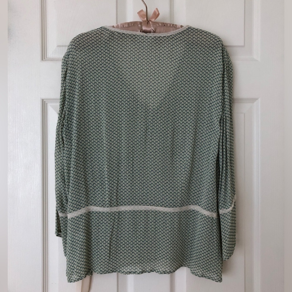 NWOT J. Jill V-Neck Faux Wrap Blouse 3/4 Sleeve Rayon Silk Size 14 - Picture 2 of 7